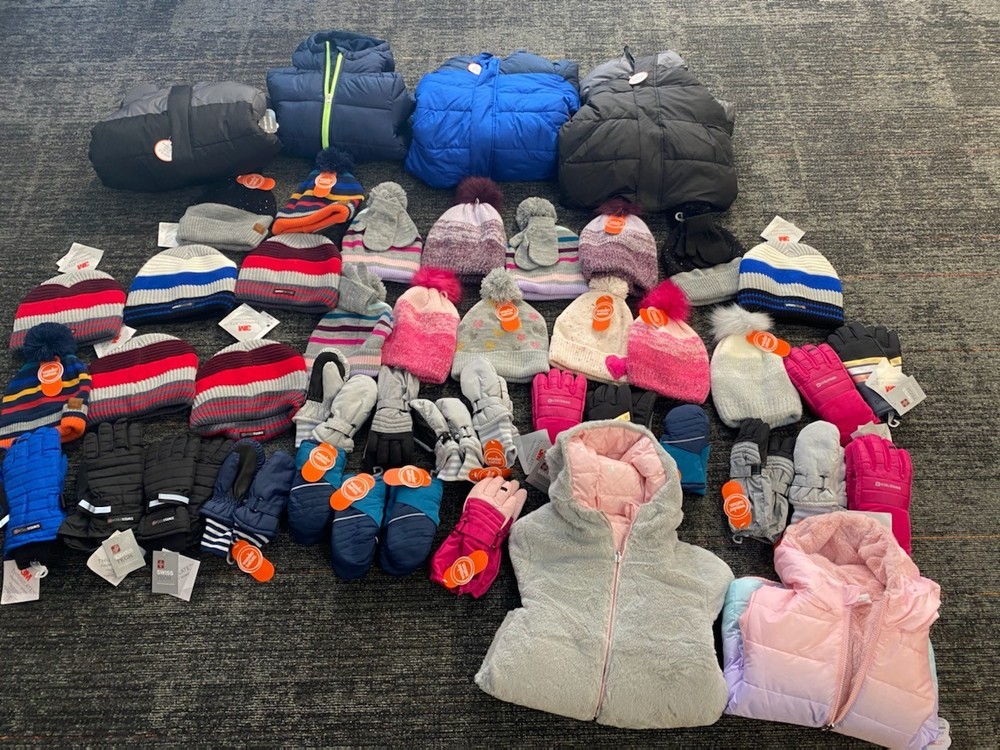 Coats, gloves, and hats